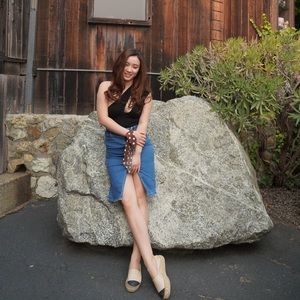 Zara blue jean skirt